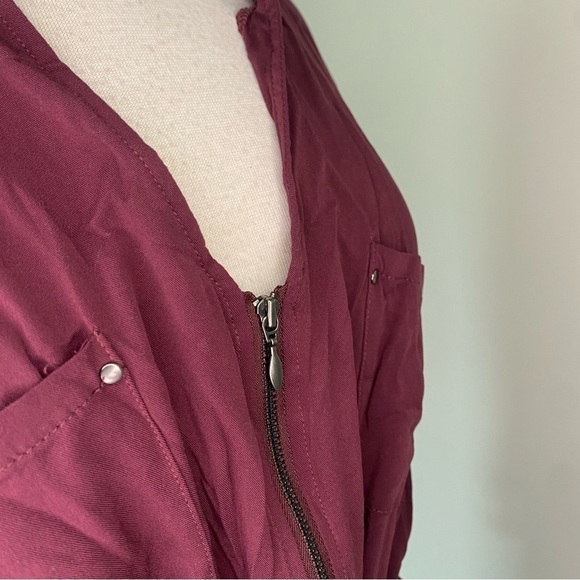 TORRID BURGUNDY PURPLE ZIP CHALLIS SHIRT DRESS 3X - Picture 15 of 16